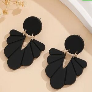 Black Boho Acrylic Earrings
